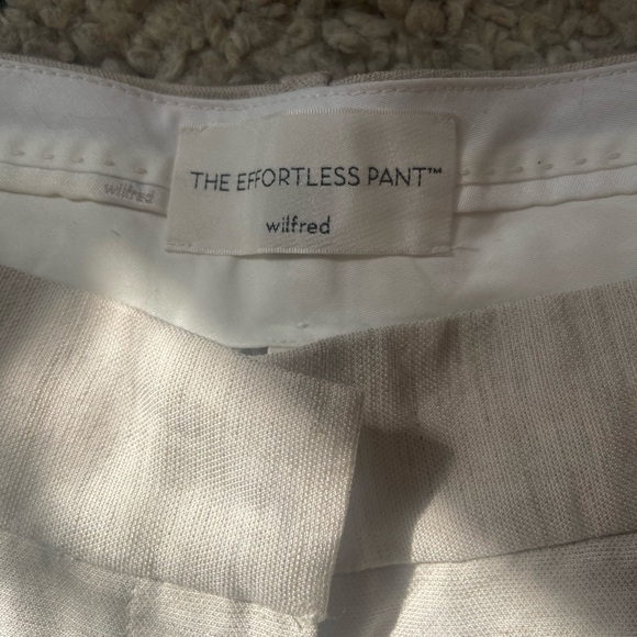 NWOT Aritzia Wilfred The Effortless Pant Linen - Natural Ecru - Size 10 Tall - Picture 7 of 7